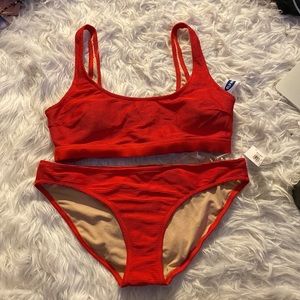 Old Navy red seersucker bikini